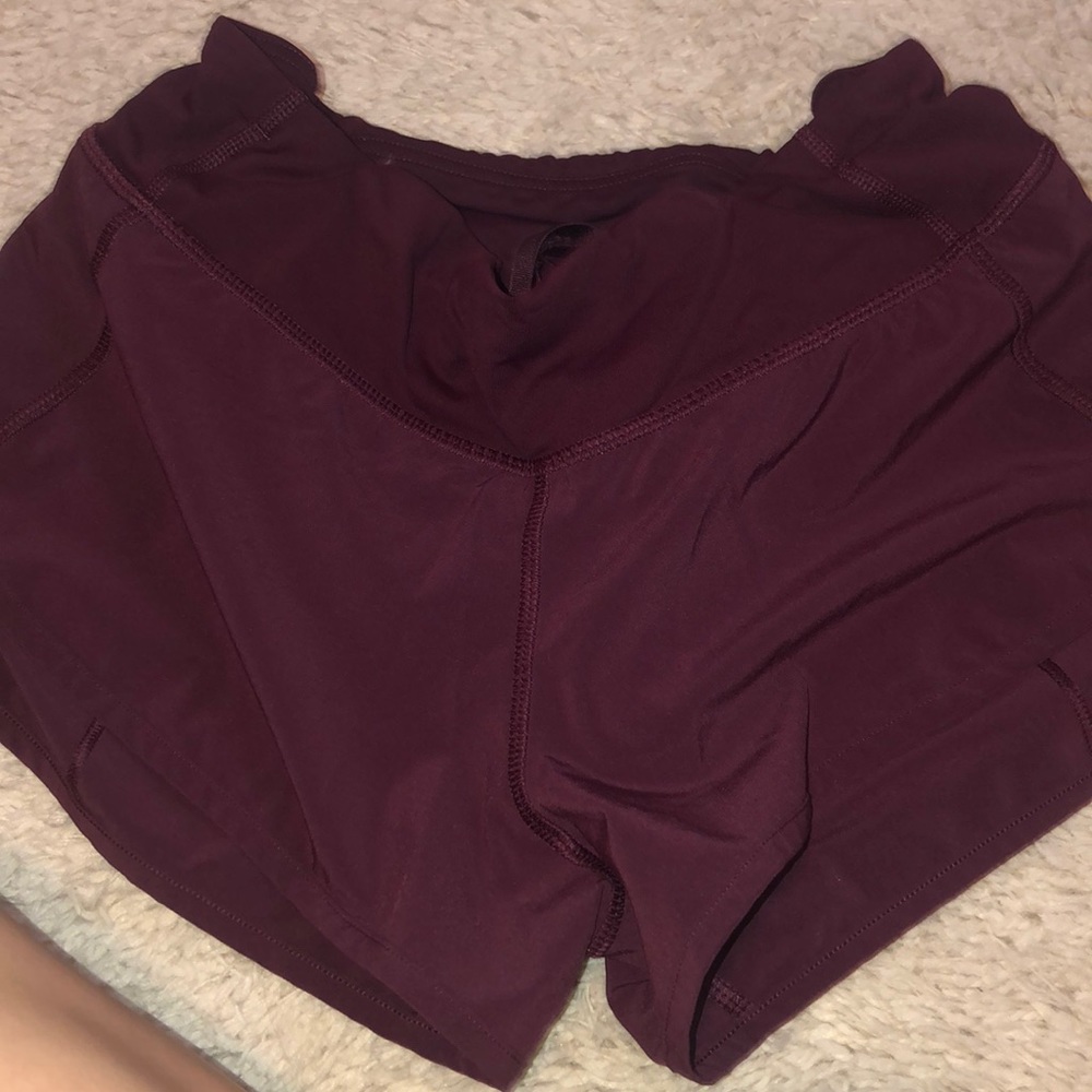 maroon lululemon speed short